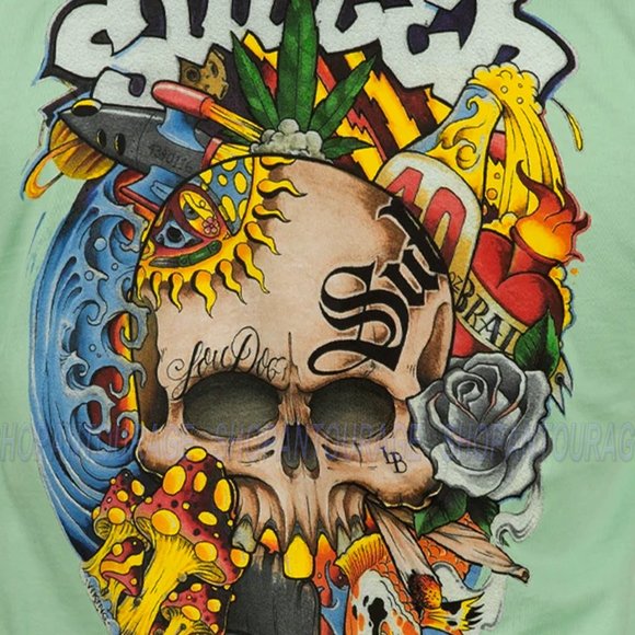 Sullen SCM4061 Green Skull T-shirt for men - Picture 3 of 7